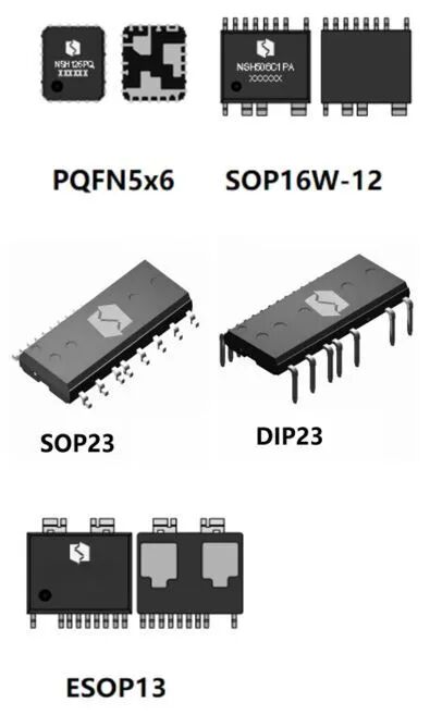 NCE-Guiguo SiC IPM 600V product family — PQFN5x6 SOP16W SOP23 DIP23 ESOP13